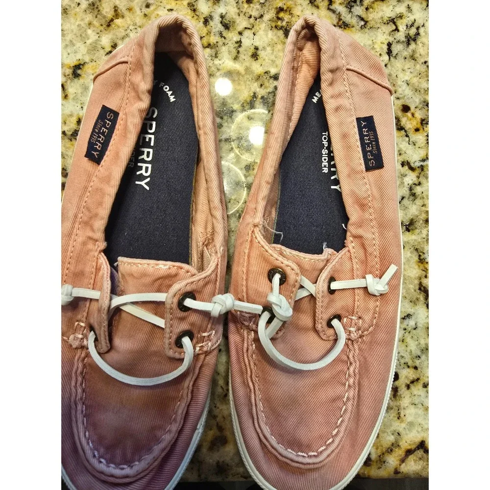 Sperry Top-Sider Crest Vibe Pink Canvas Boat‎ Shoes Womens 6 STS81177